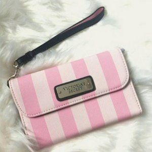 Victoria's Secret Pink and White Striped Wallet